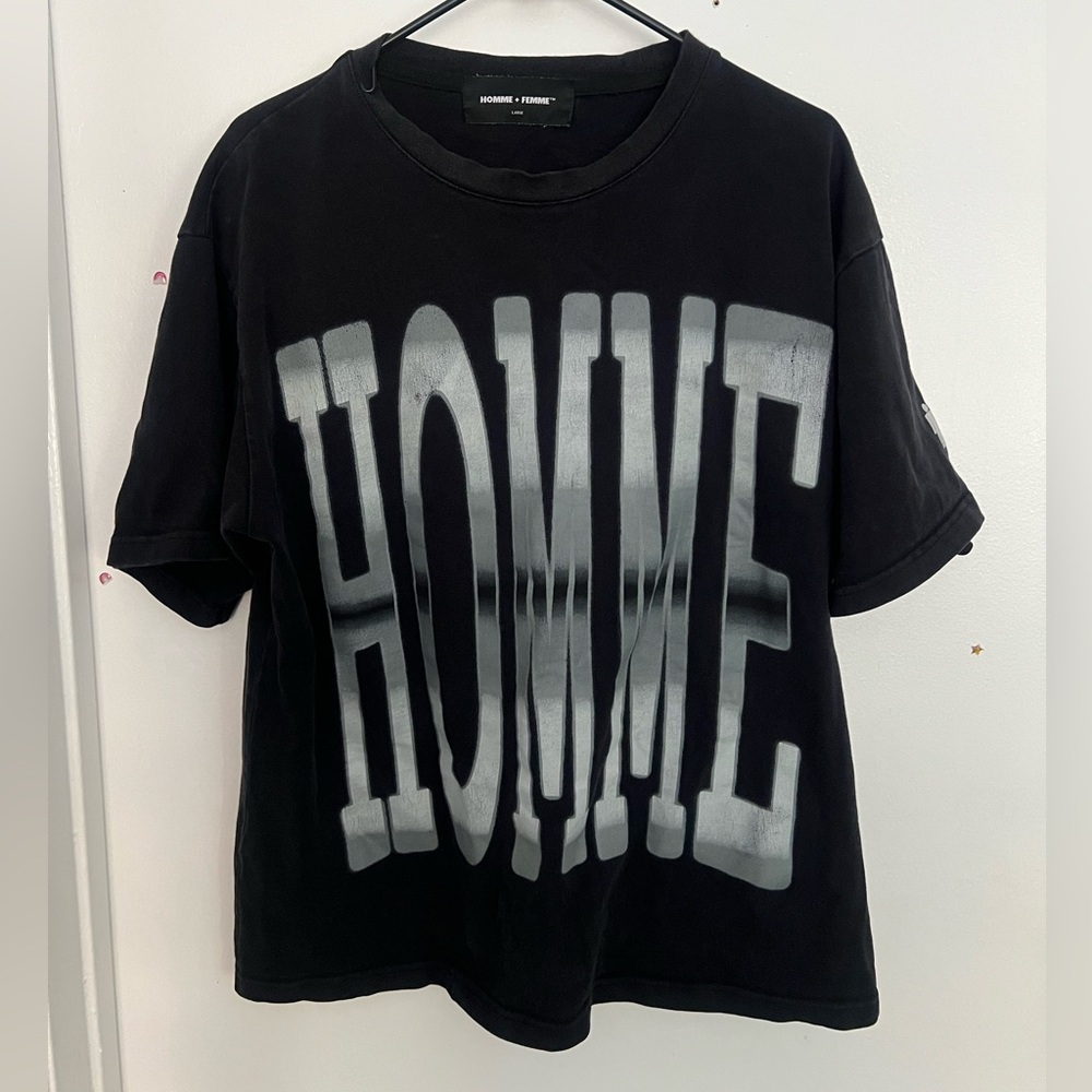 Homme Black Graphic T-Shirt